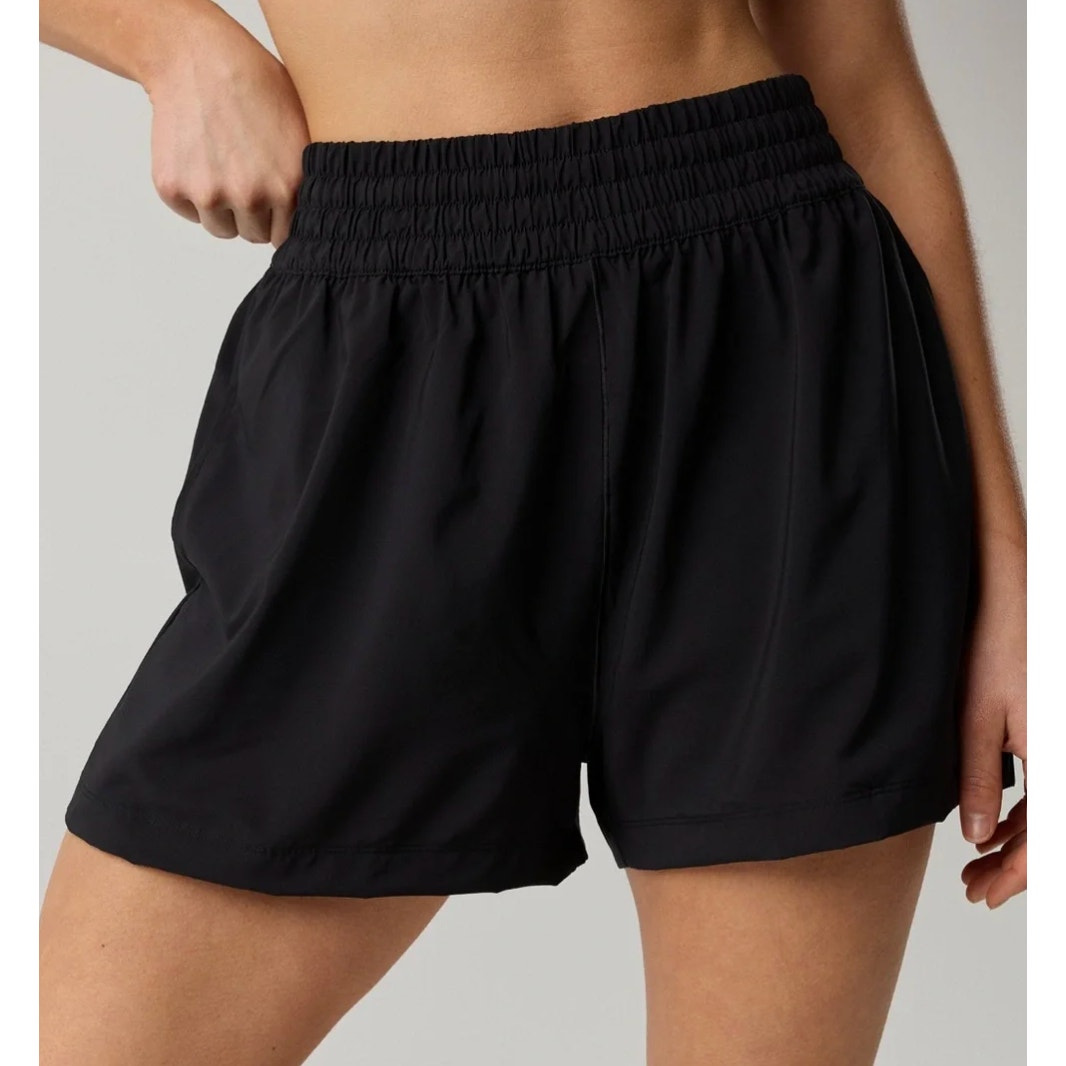 Aerie Offline High Rise Lined Running Athletic Shorts Black Medium