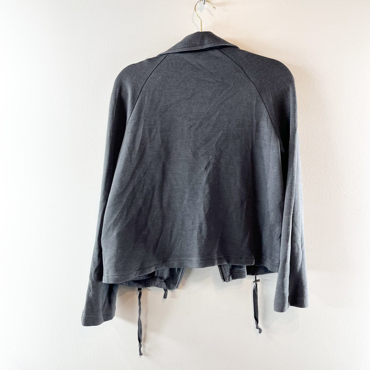 Marrakech Anthropologie Lange Knit Moto Jacket Gray XS