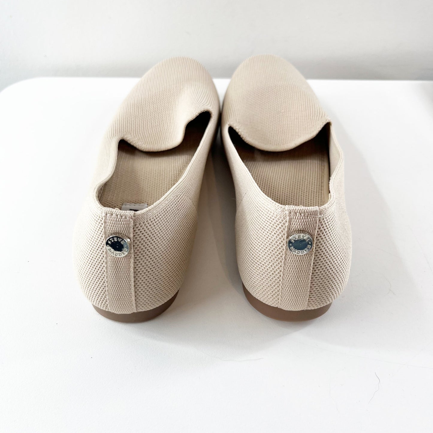 Steve Madden Sabin Knit Loafer Flats Nude Tan Beige 9.5