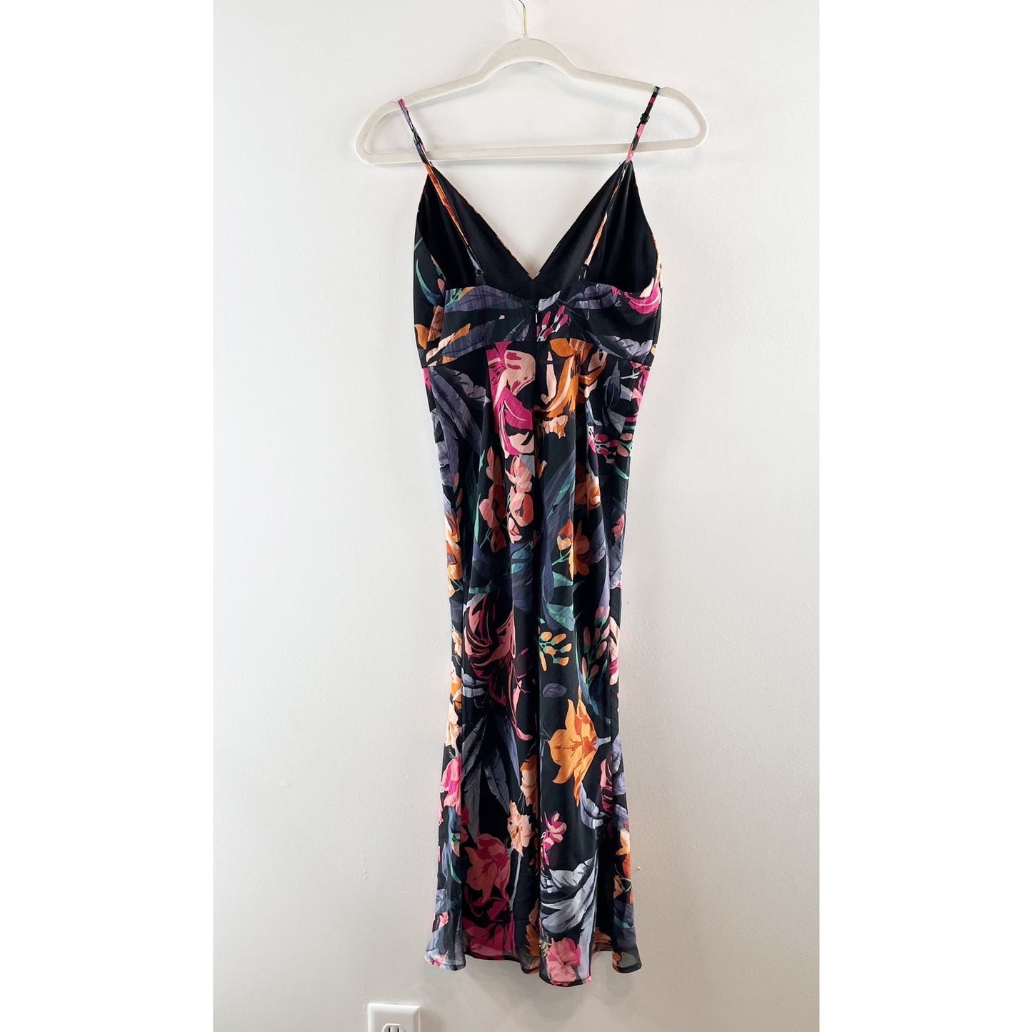 La Maison Talulah Wildberry Floral Print Midi Slip Dress Black XS