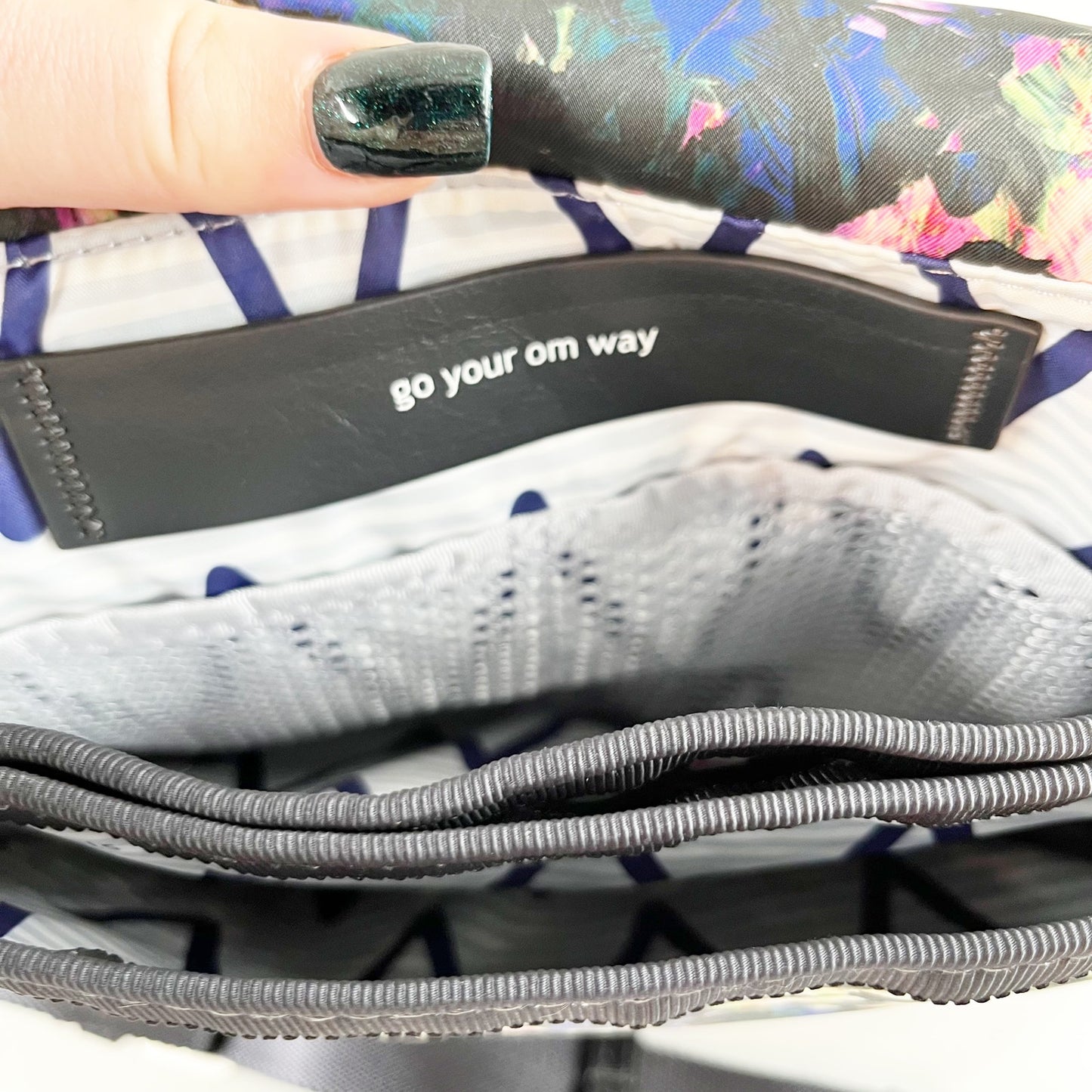 Lululemon Party Om Floral Backdrop Crossbody Waist Bag Black Multi Deep Coal