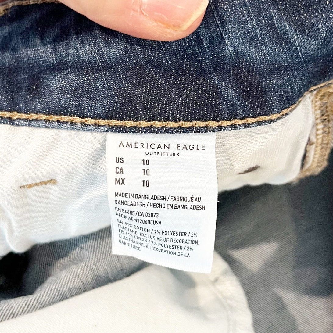 American Eagle High Rise Mini Jean Denim Skirt Blue 10