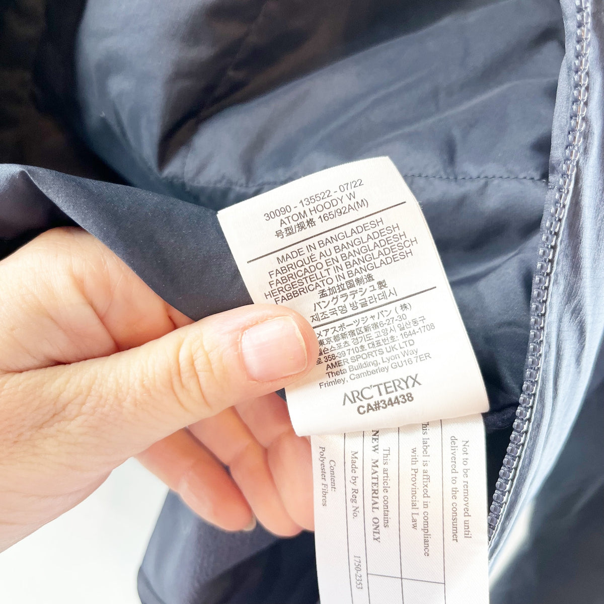 Arcteryx Atom Full Zip Hoody Jacket Navy Blue Medium