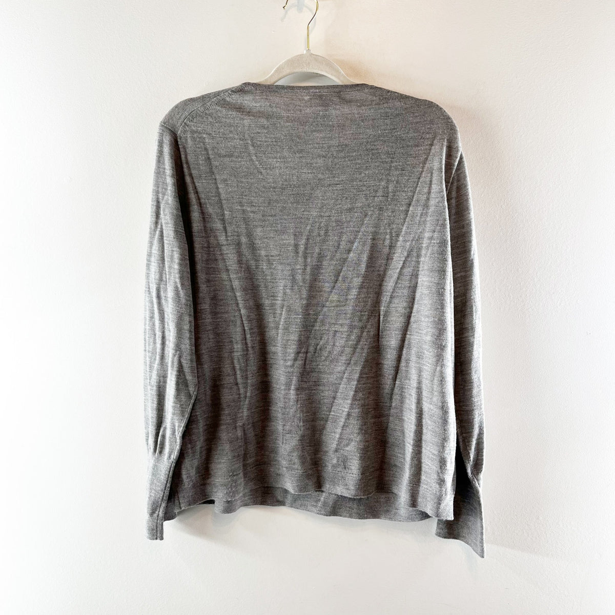 J. Crew Halle Wool Long Sleeve Crewneck Pullover Sweater Heather Graphite XXL