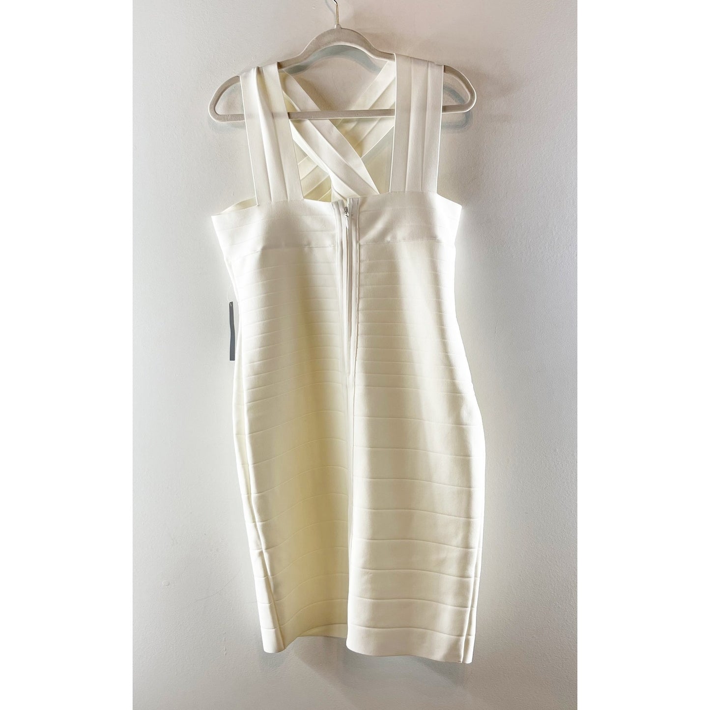 Venus Sleeveless Halter Neck Mini Stretch Bodycon Bandage Dress White XL