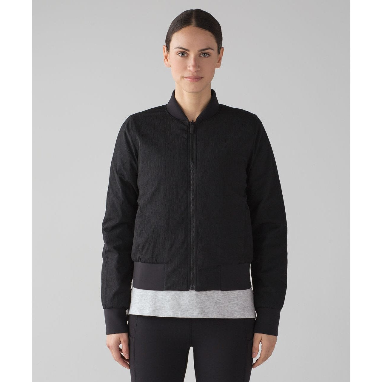 Lululemon Non-Stop Bomber Jacket Full Zip Black 6