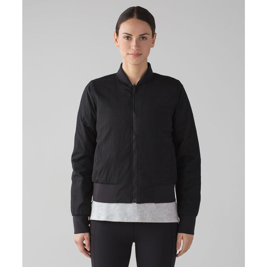 Lululemon Non-Stop Bomber Jacket Full Zip Black 6