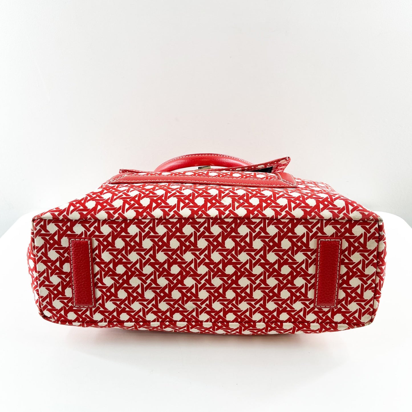 Kate Spade Geo Print Large Tote Bag Purse Red White