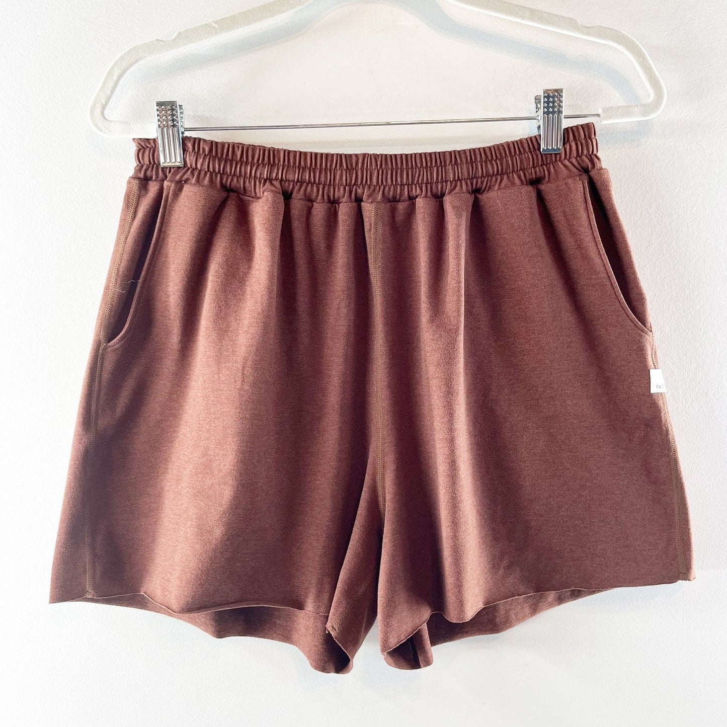 Vuori Boyfriend Sweat Shorts in Cedar Brown Medium