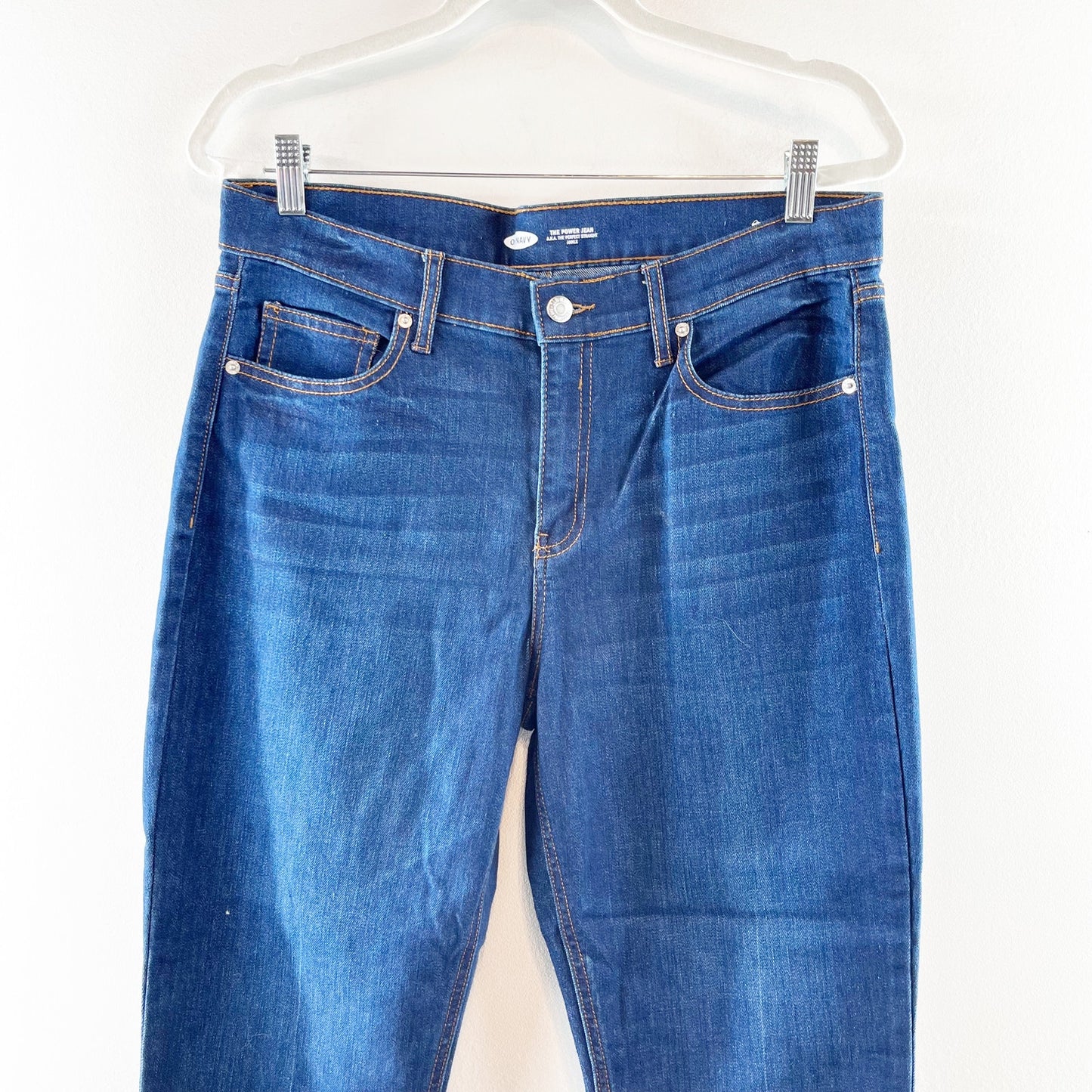 Old Navy The Power Jean Perfect Straight Ankle Dark Wash Blue 12