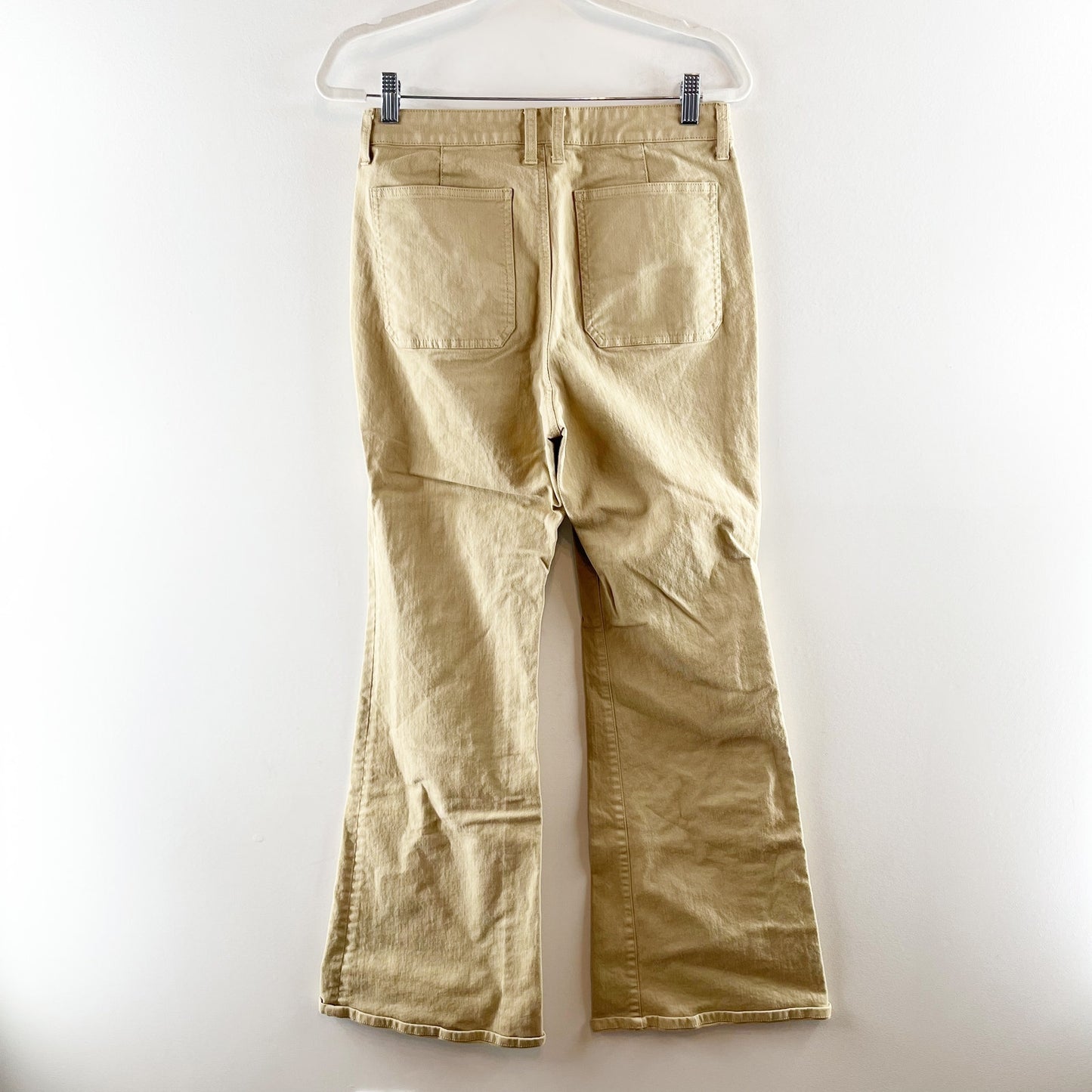 J. Crew High Rise Vintage Flare Chino Khaki Pants in Washed Twill Tan 28