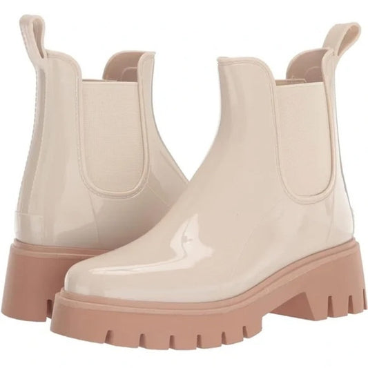 Dolce Vita Thuder Waterproof Ankle Chelsea Rain Boots Ivory Cream 9