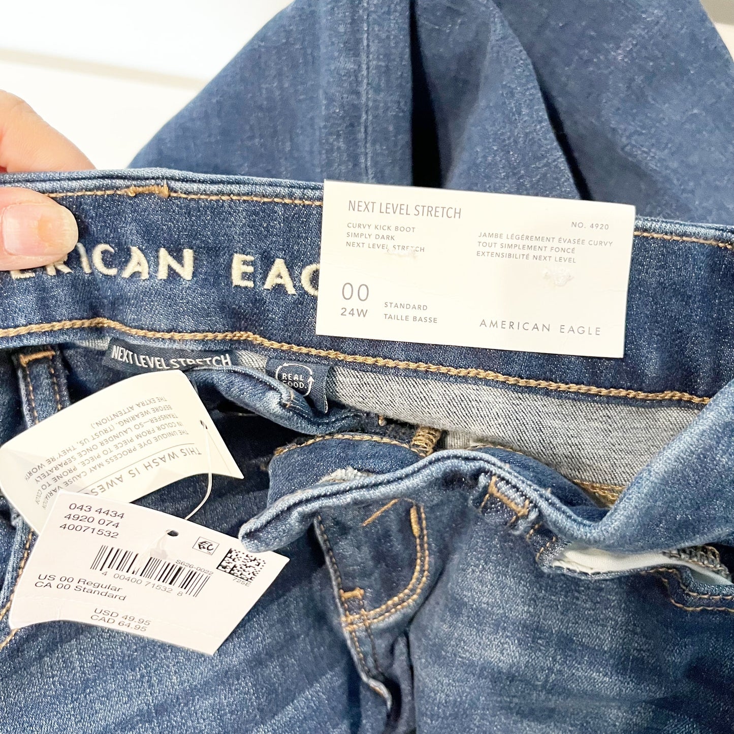 American Eagle Curvy Kick Boot Cut Jeans Blue 00