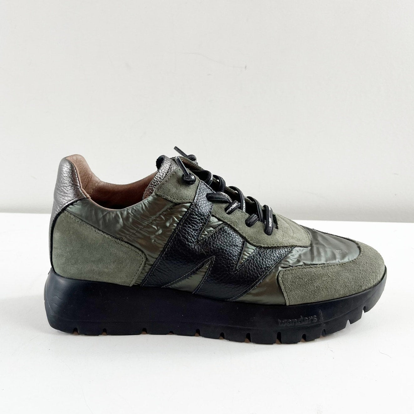 Wonders Oslo Sneakers Khaki Black Lead Combo Green 37