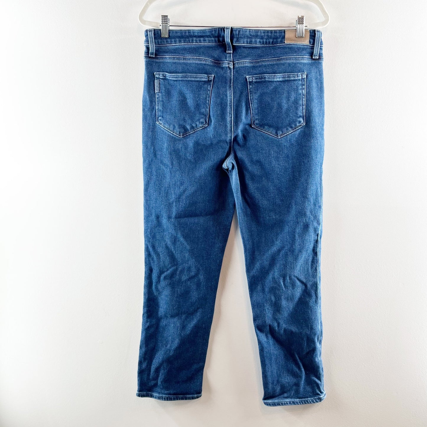 Paige High Rise Cindy Straight Ankle Jeans in California Wash Blue 32 / 14