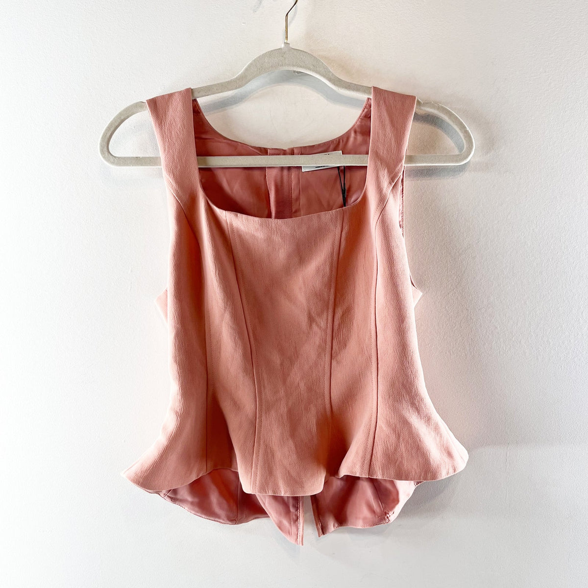 Aritzia Rhodora Crepette Peplum Bustier Tank Top Kiln Pink Small