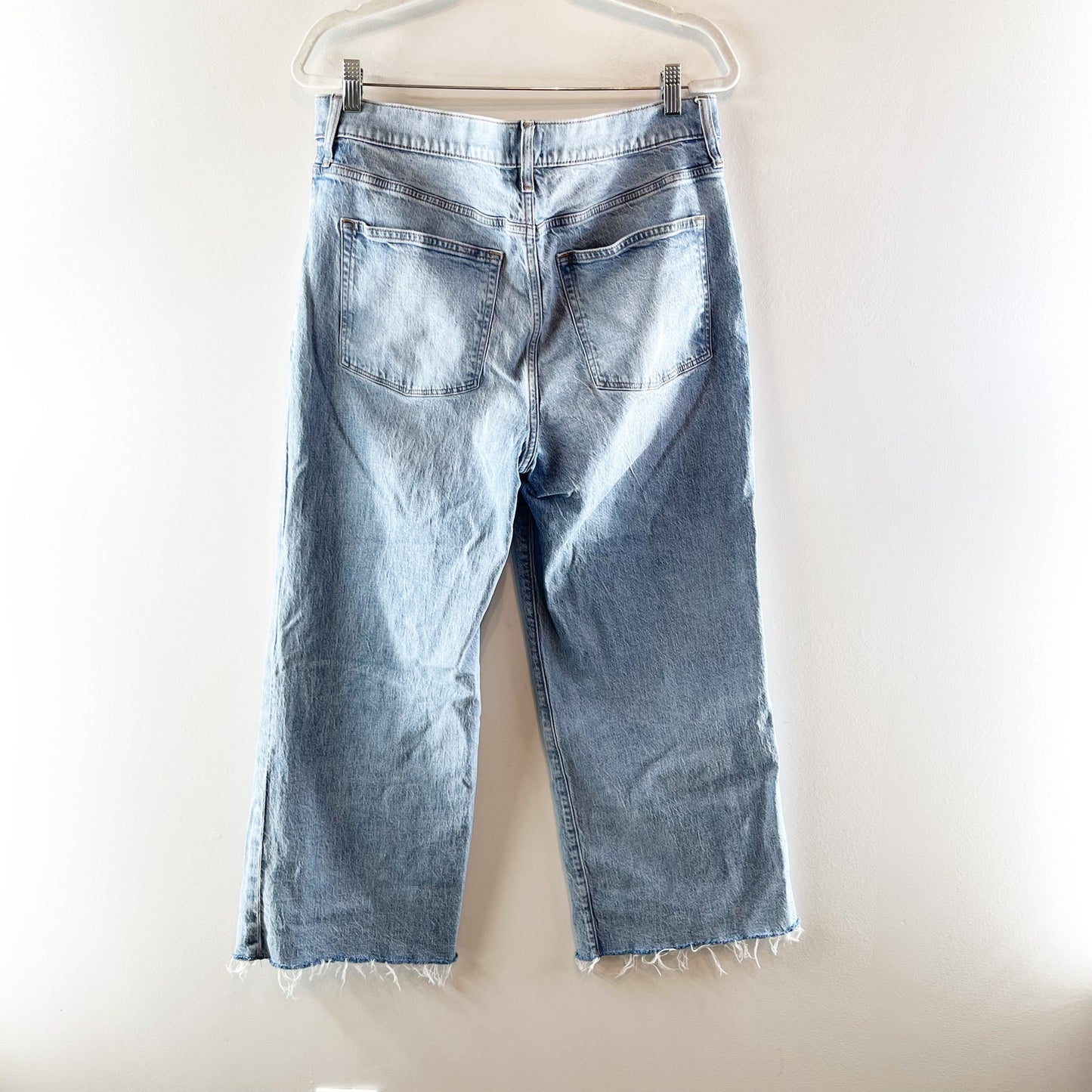 J. Crew Wide-Leg Cropped Jeans in All-Day Stretch Blue 31 / 12