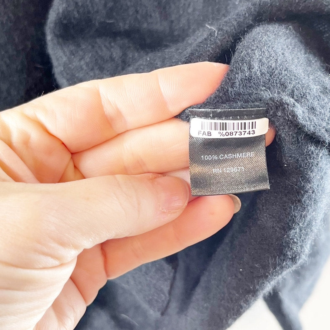 Naked Cashmere Rue Long Sleeve Button Up Polo Shirt Sweater Black Small