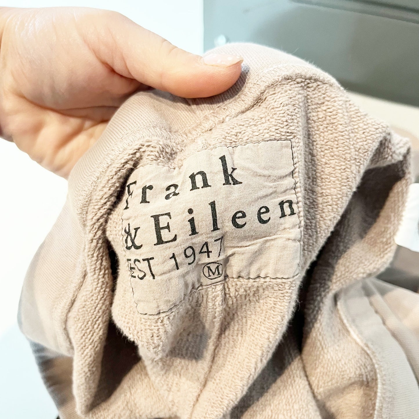 Frank & Eileen Catherine Favorite Wide Leg Cropped Sweatpants Biscotti Tan M