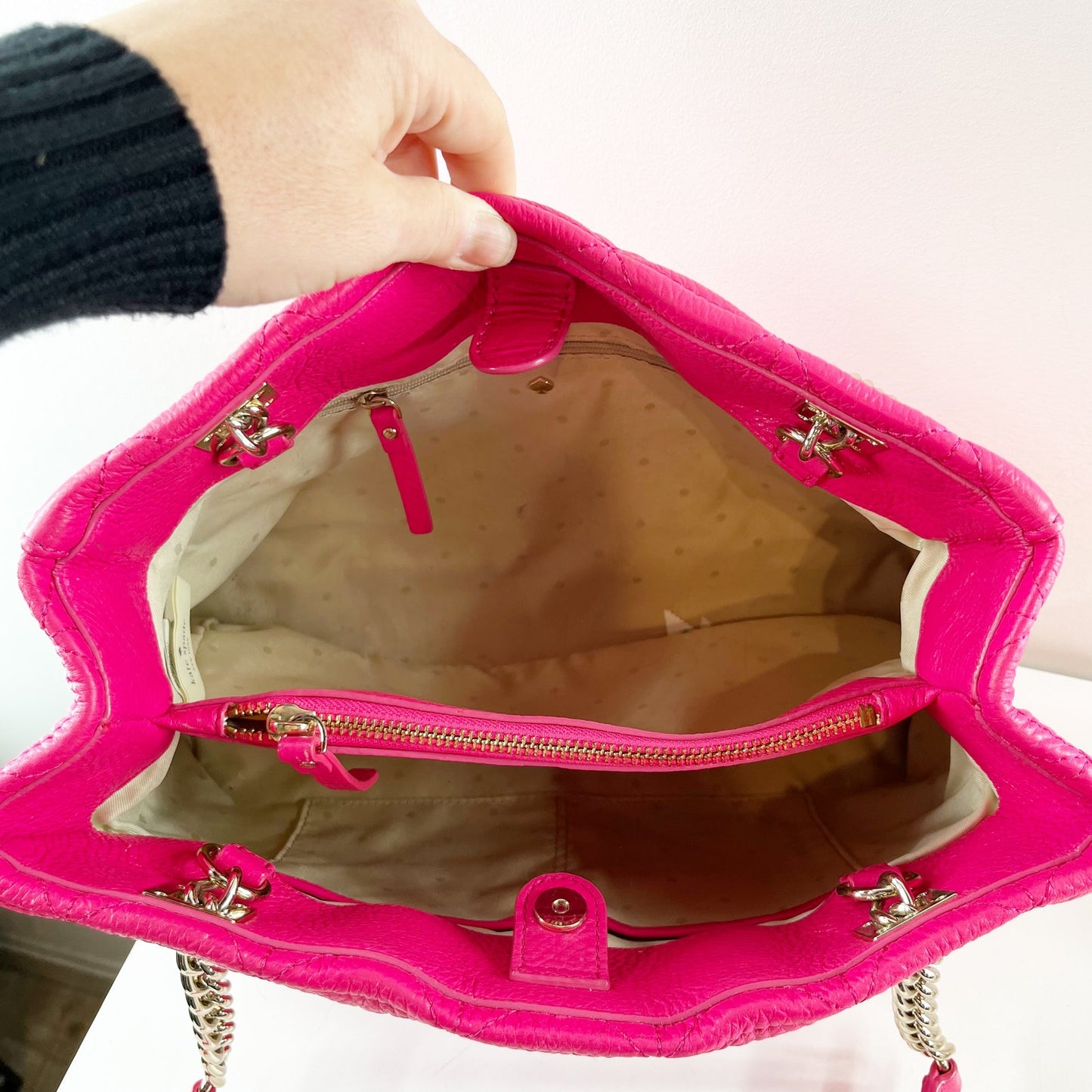 Kate Spade Sedgewick Place Phoebe Chain Strap Quilted Bag Purse Pink