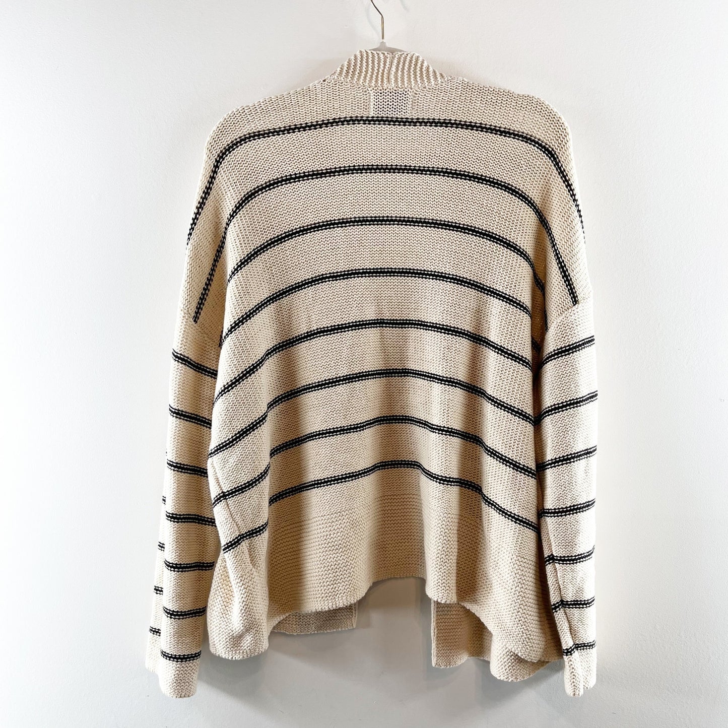 Old Navy Open Front Striped Cardigan Sweater Tan Black XL