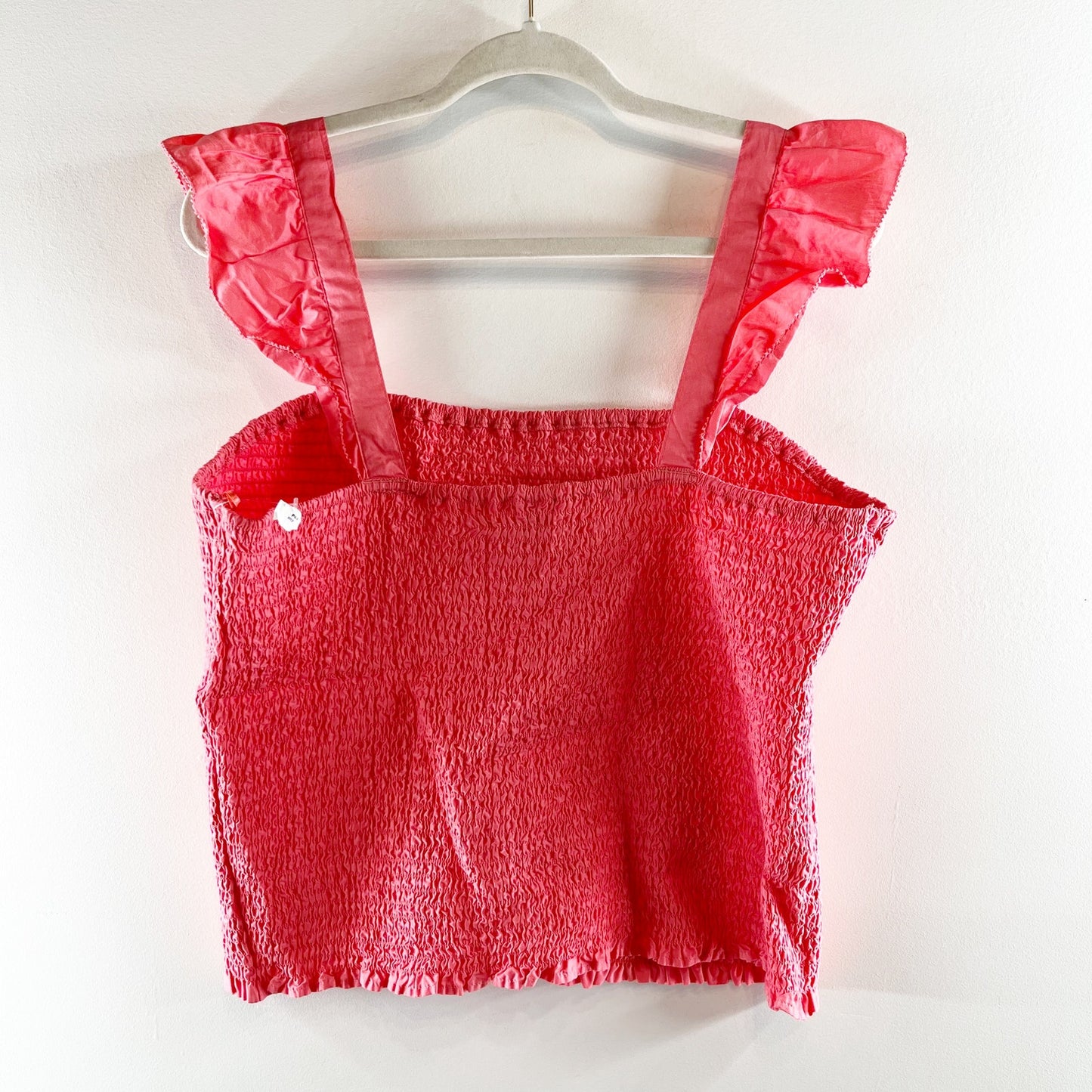 Old Navy Sleeveless Square Neck Full Smocked Fitted Tank Top Ginger Rose Pink XL