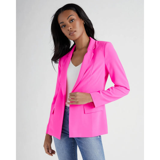 Endless Rose Oversized Single Breasted Boyfriend Blazer Hot Pink Small