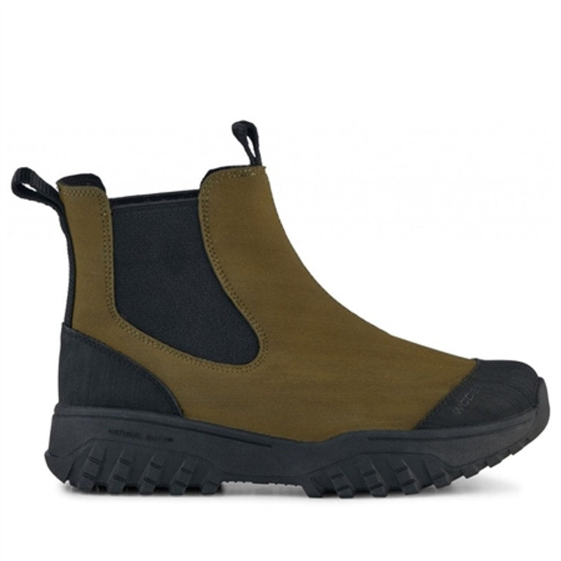 Woden Magda Track Waterproof Rubber Rain Boot in Dark Olive Green 5.5