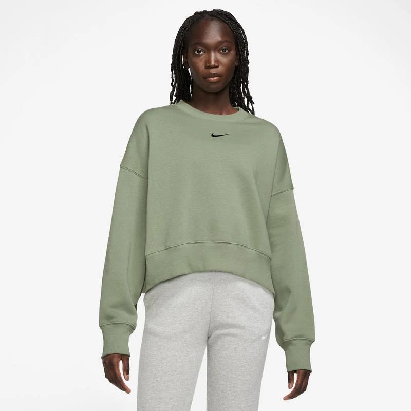 Nike Sportswear Phoenix Fleece Over-Oversized Crew-Neck Sweatshirt Oil Green XL
