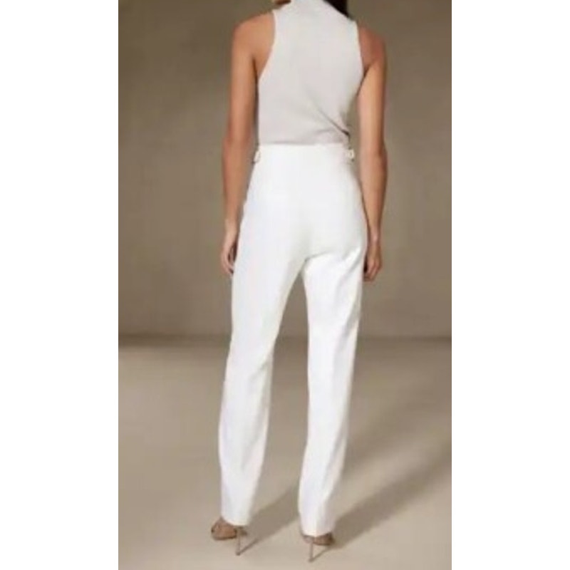 Banana Republic Heritage Explorer High Rise Italian Wool Dress Pants Cream 8