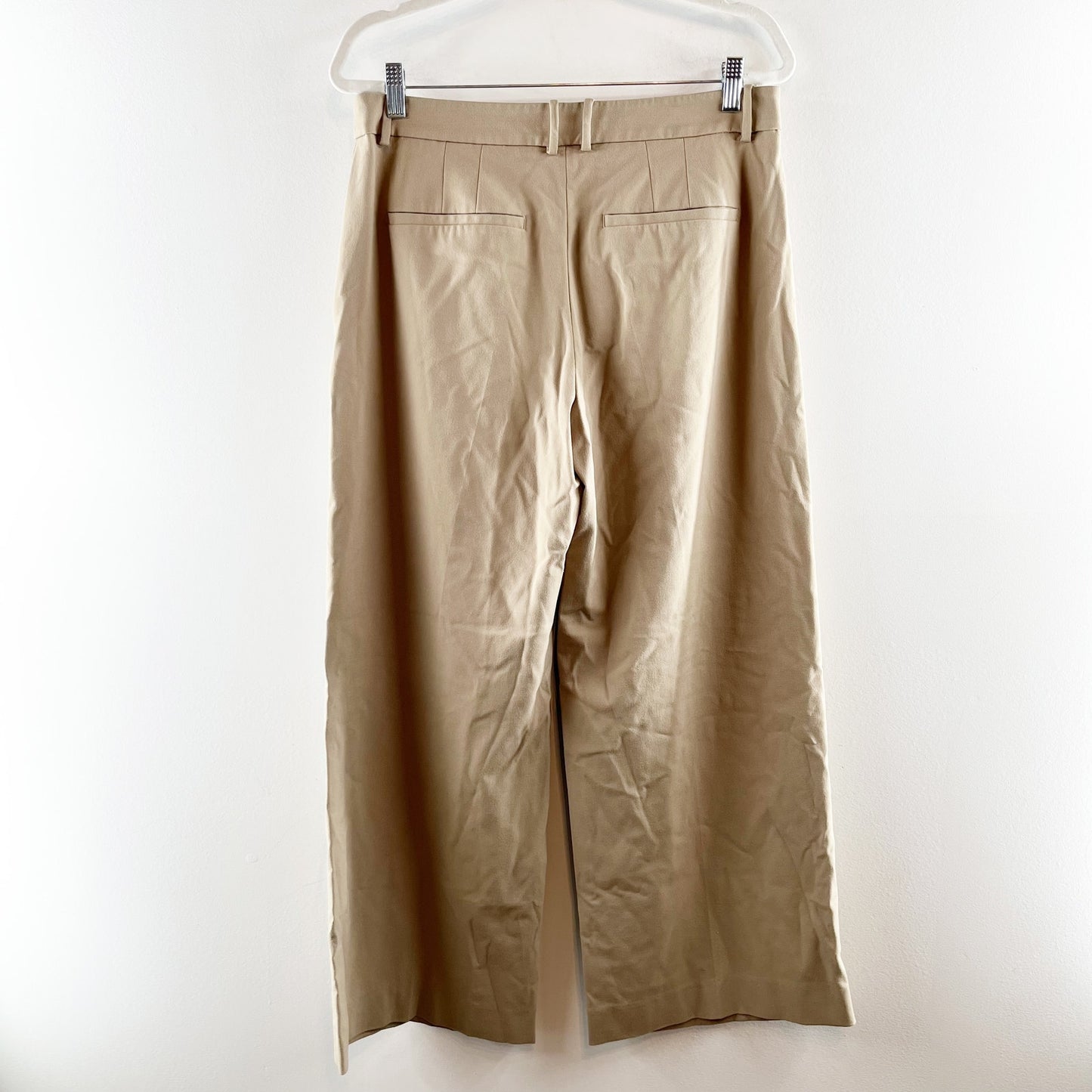Abercrombie High Rise Sloane Trouser Tailored Wide Leg Pants Khaki Tan 29