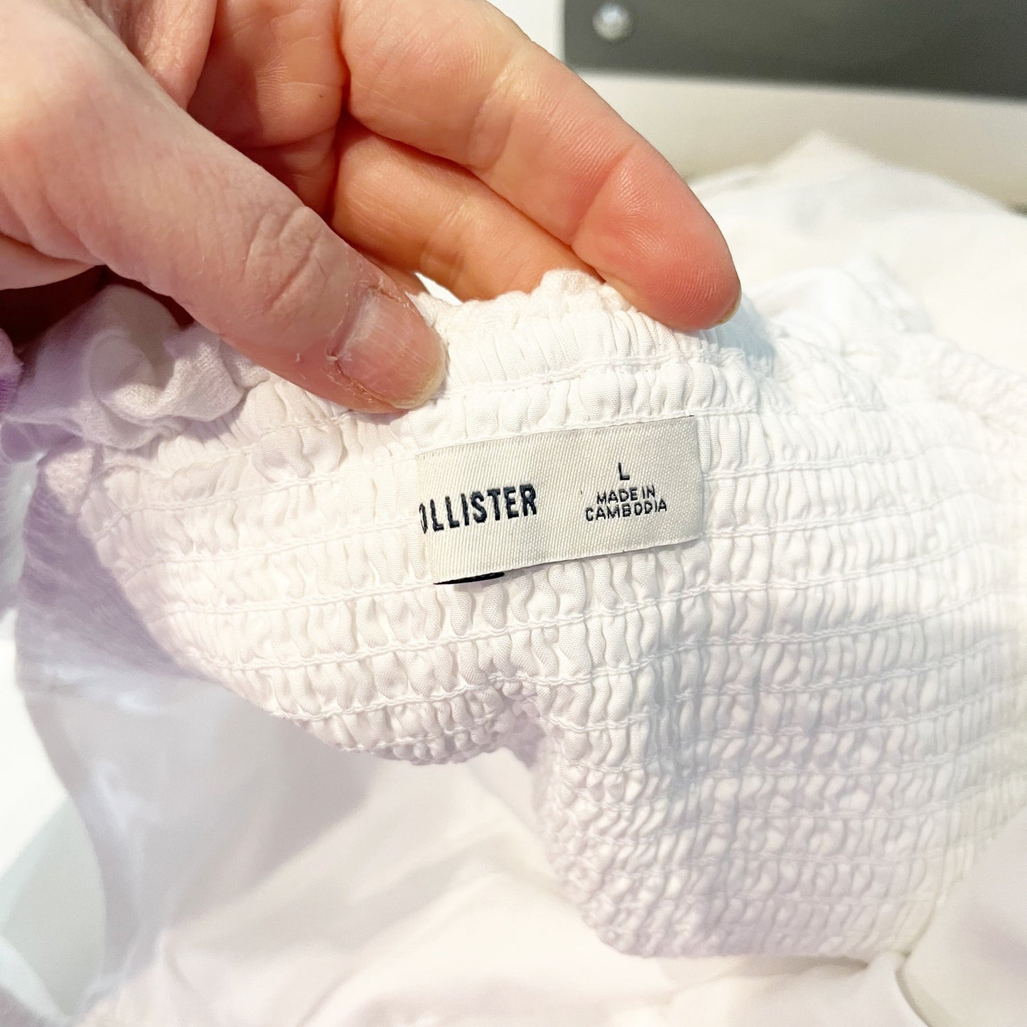 Hollister Ruffle Strap Lined Linen Blend Mini Dress White Large