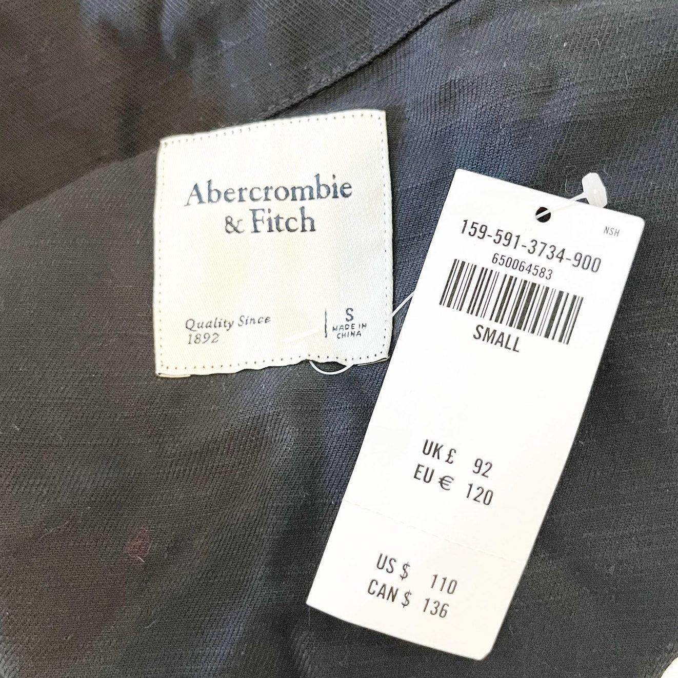 Abercrombie & Fitch Long Sleeve Utility Jumpsuit Black Small