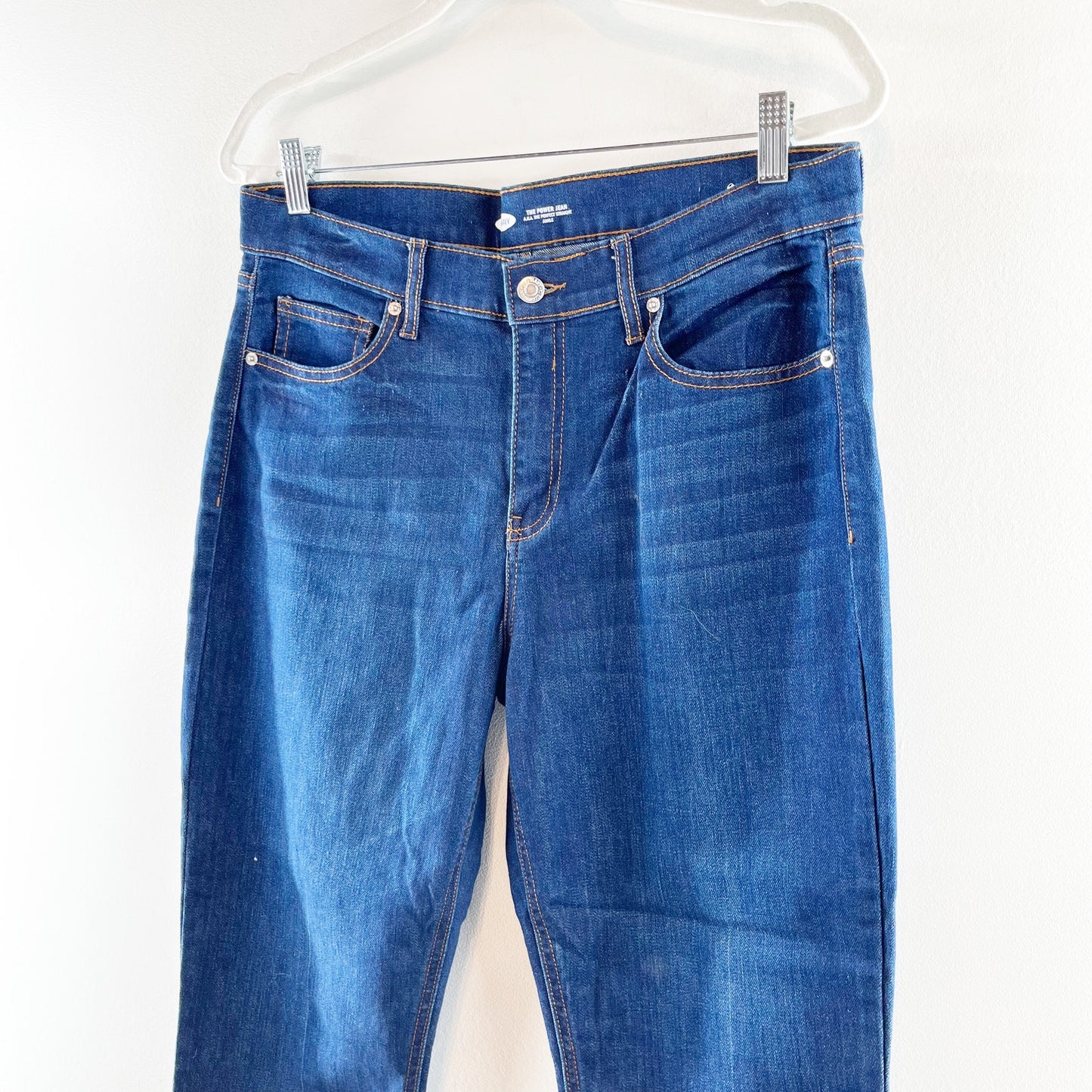 Old Navy The Power Jean Perfect Straight Ankle Dark Wash Blue 12