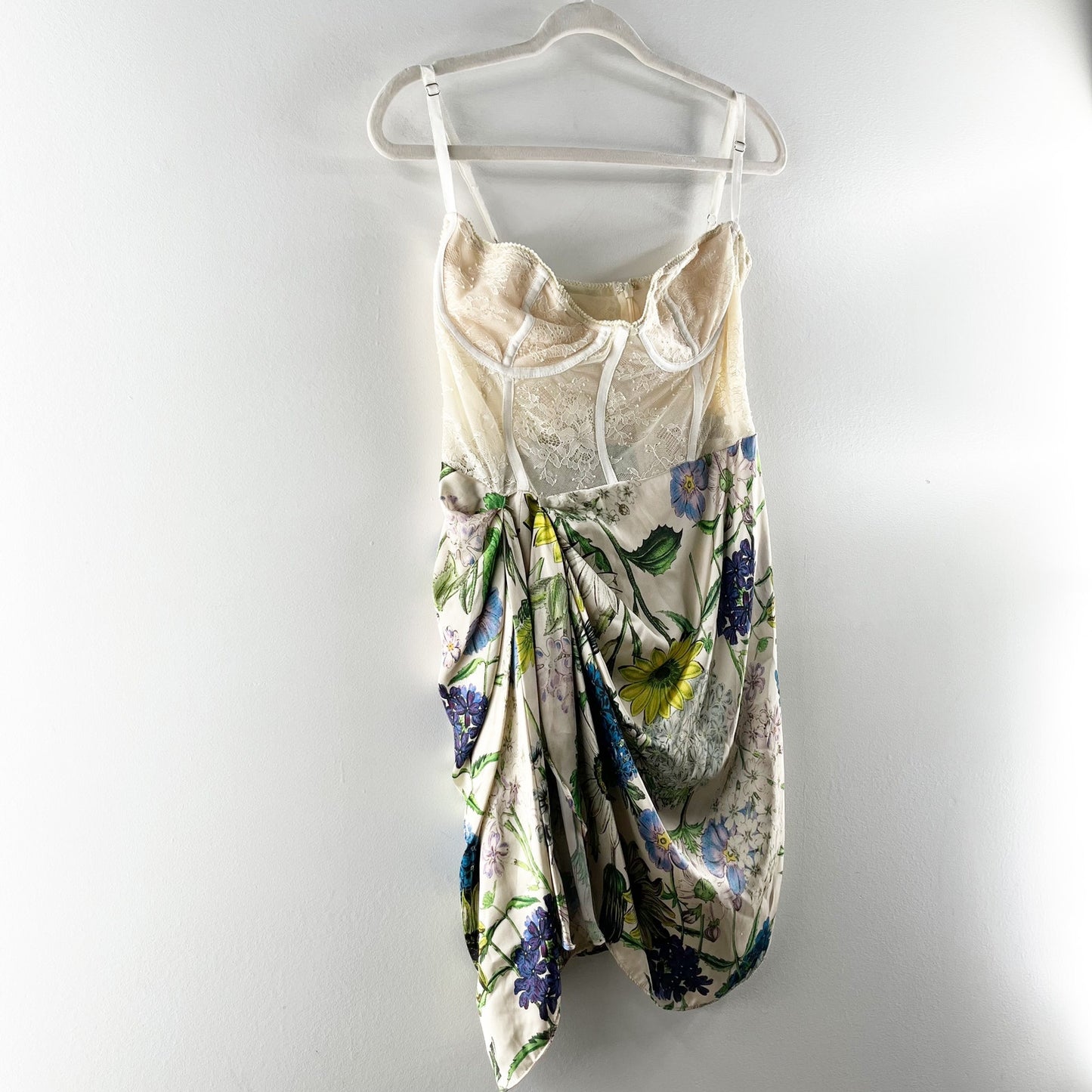 Katie May The Man Whisperer Floral Sheer Lace Bustier Mini Dress White Multi XL
