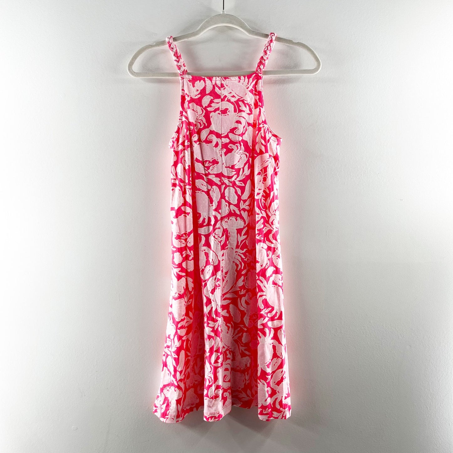 Lilly Pulitzer Kyleigh Square Neck Mini Sundress Dress Cane Coral Crab Pink XXS