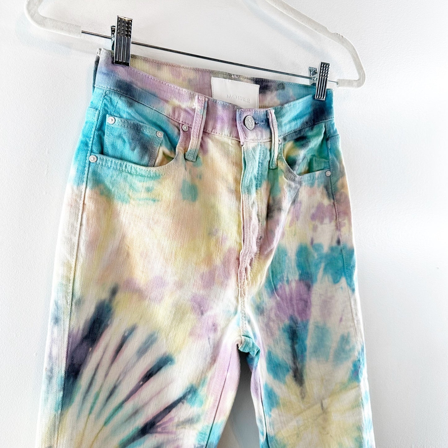 Mother The Tripper Cropped Boot Tie Dye Jeans Swirling Secrets 25