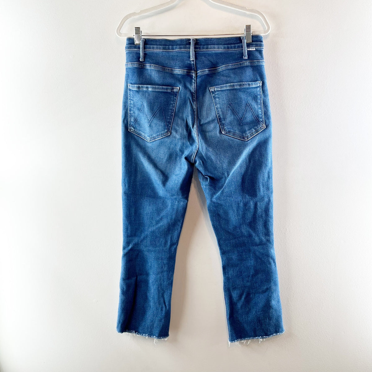 Mother The Hustler Ankle Fray Hem Jeans Grasping At Straws Blue 31 / 12