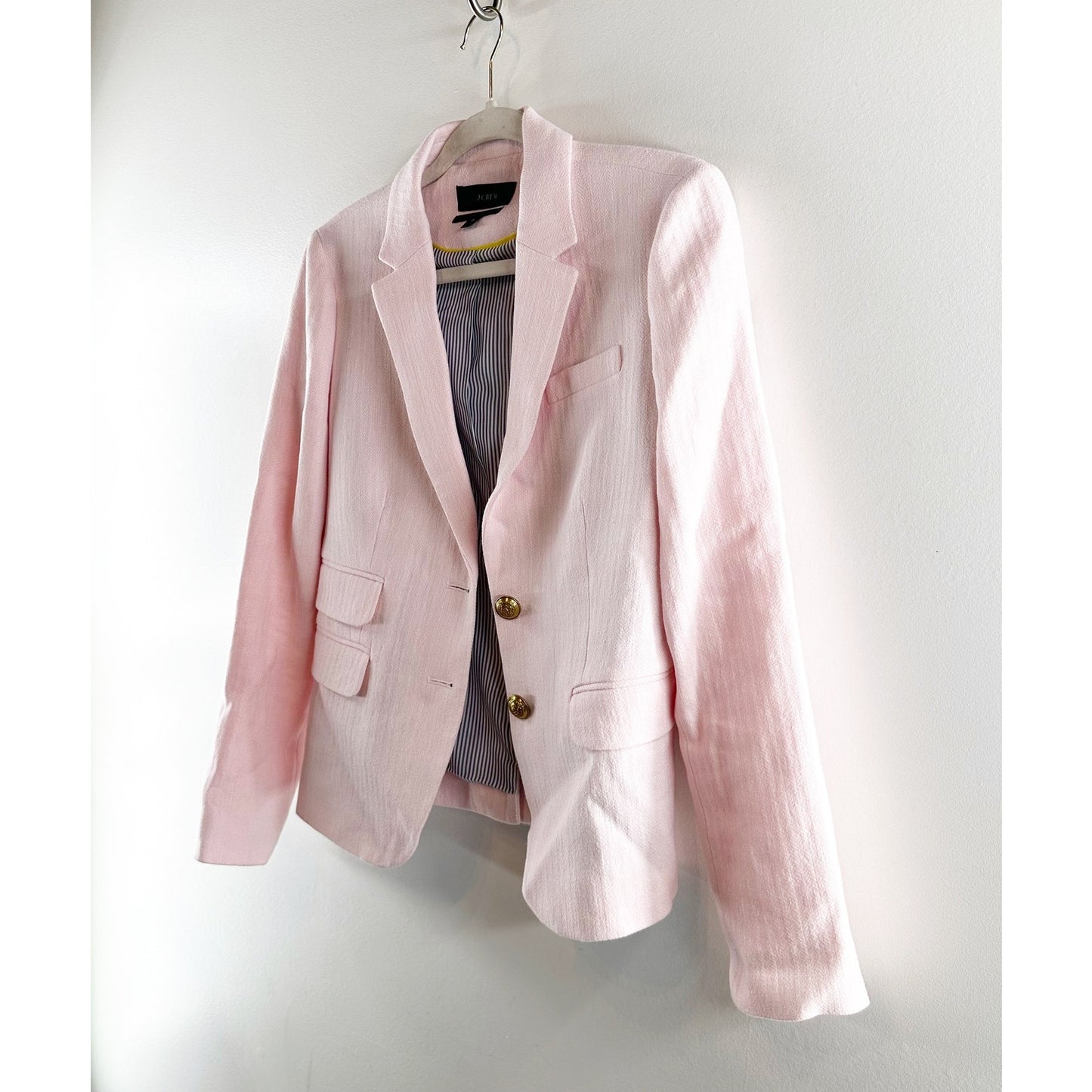 J. Crew Dalton Blazer Jacket in Italian Cotton-Linen Blush Pink 6