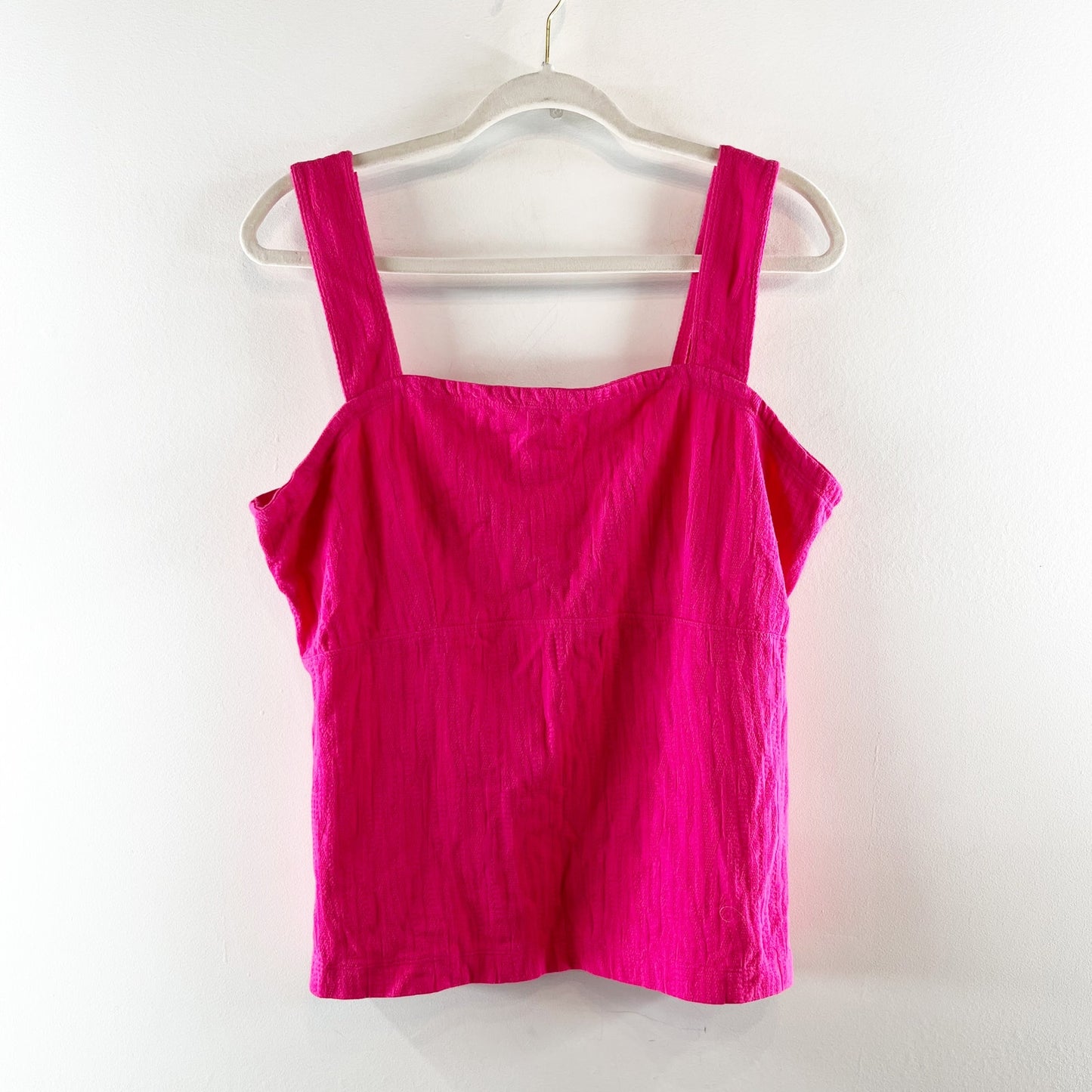 Maeve Anthropologie Square Neck Tank Top Button Detail Pink Large