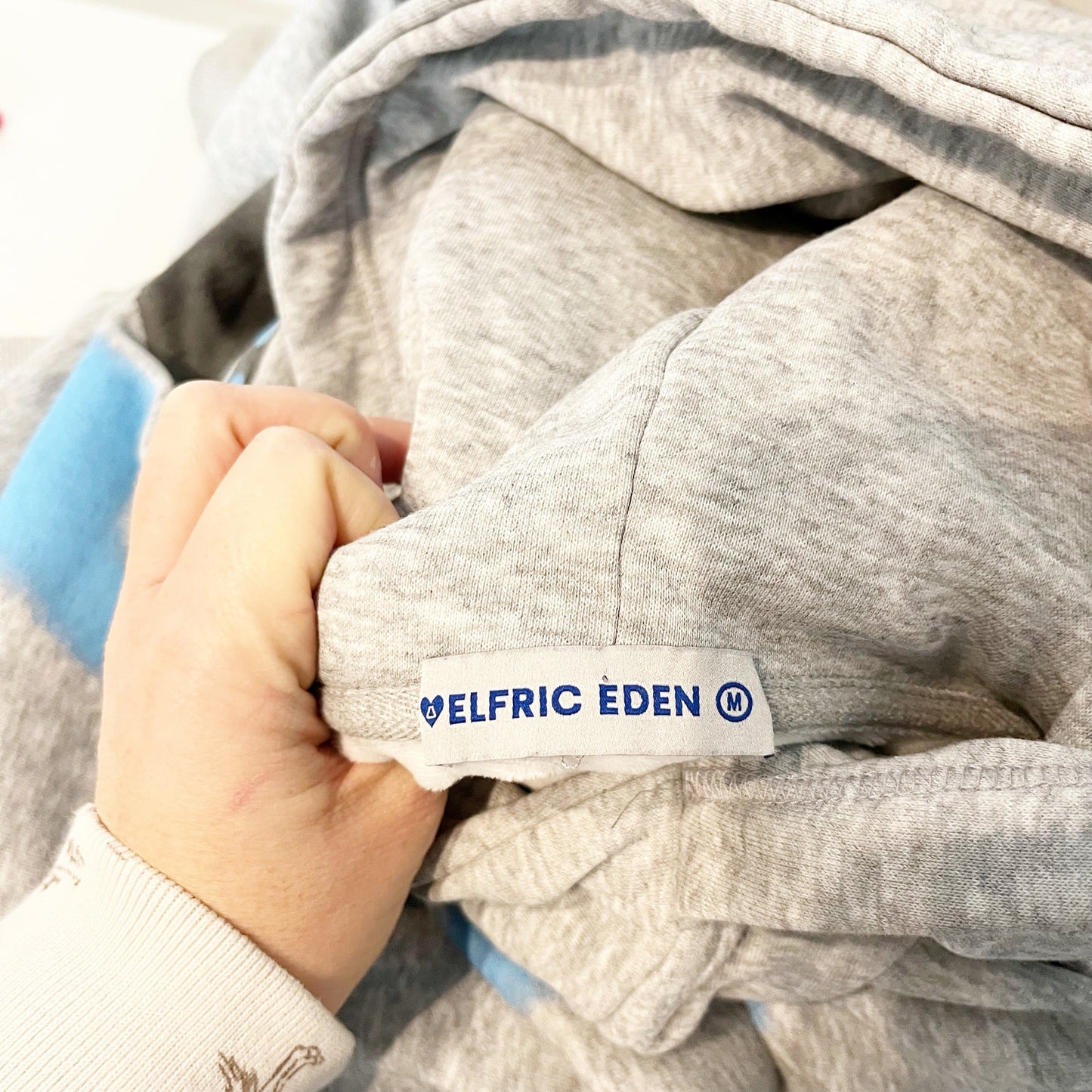 Aelfric Eden Oversized Cartoon Graffiti Pullover Hoodie Gray Medium