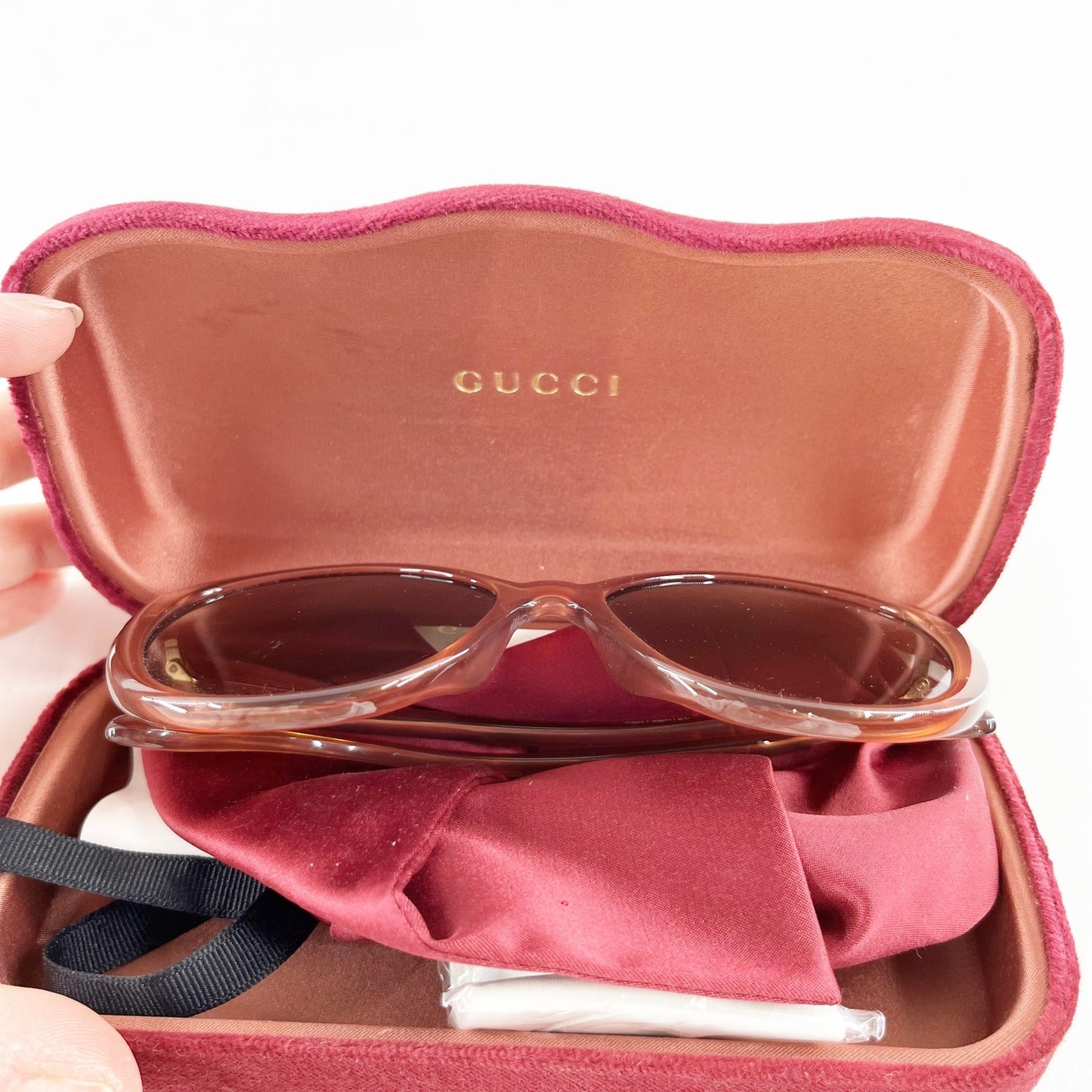 Gucci GG0789S Plastic Frame Brown Lens Butterfly Sunglasses