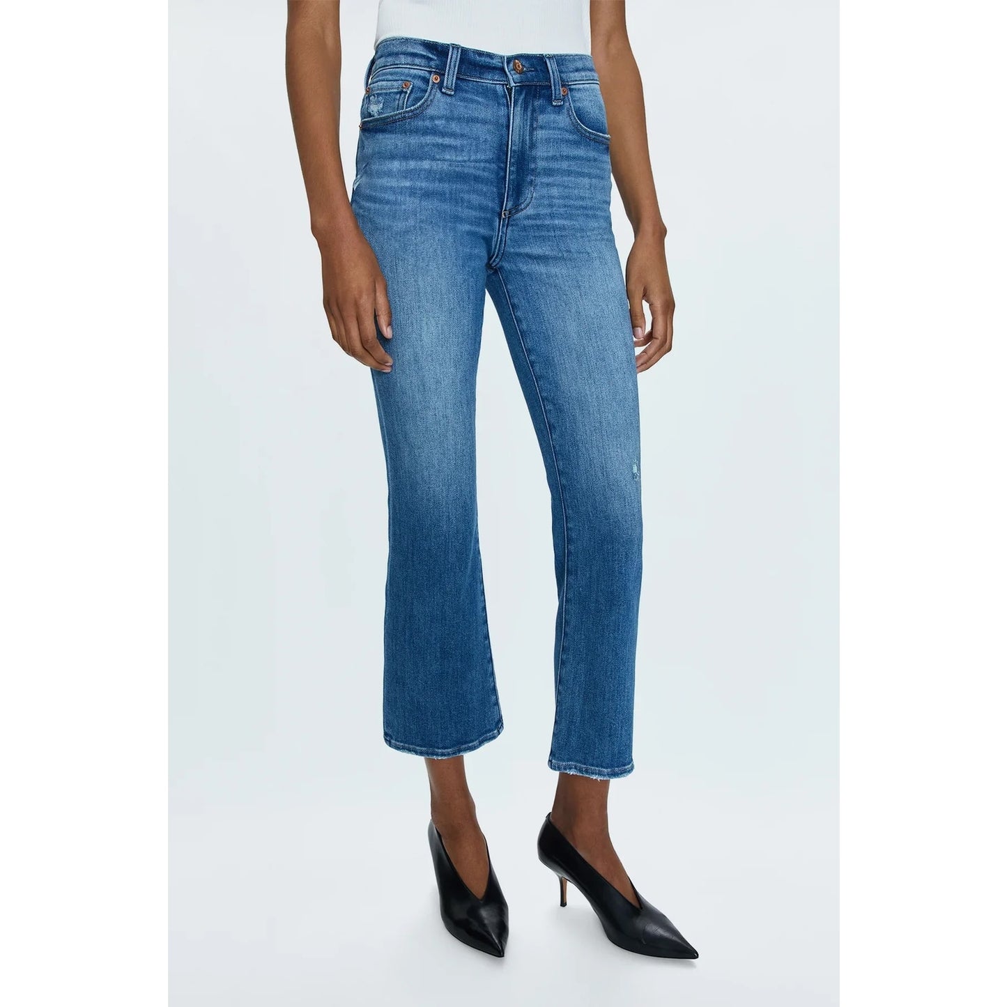 Pistola Lennon High Rise Boot Cut Crop Jeans Fling Vintage Wash Blue 26
