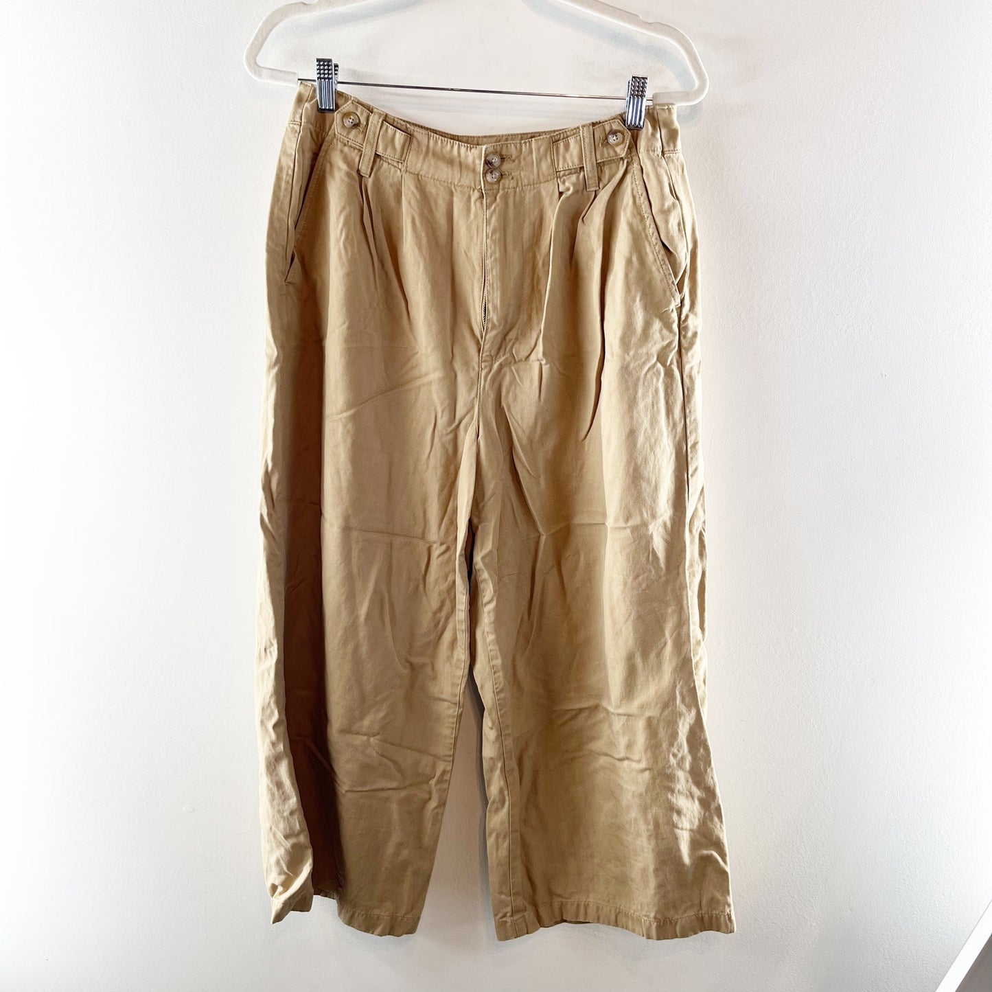 Madewell Harlow High Waisted Wide-Leg Trouser Pants Seed Khaki 6