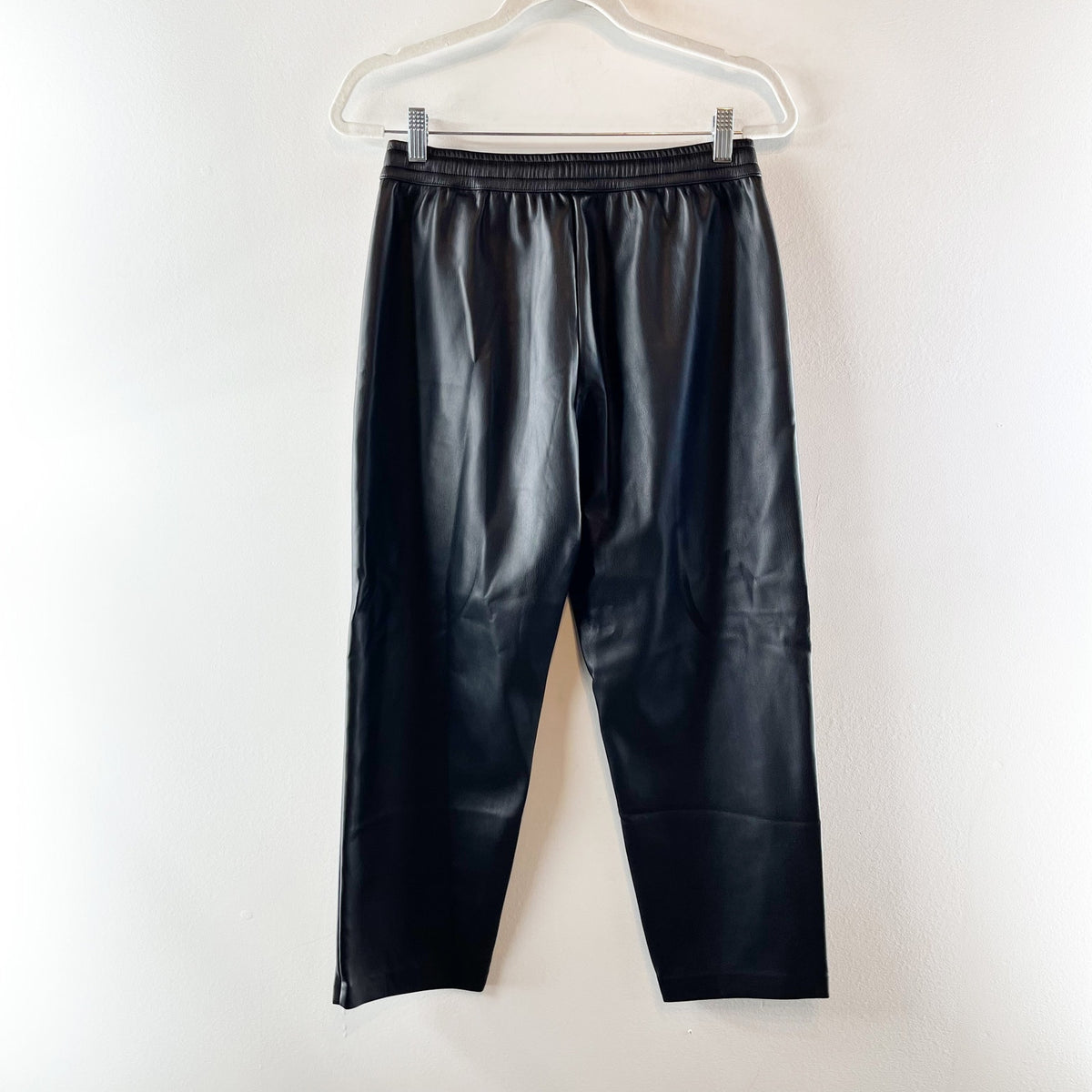 Banana Republic Faux Leather Mid Rise Slim Pull On Trouser Pants Black Small