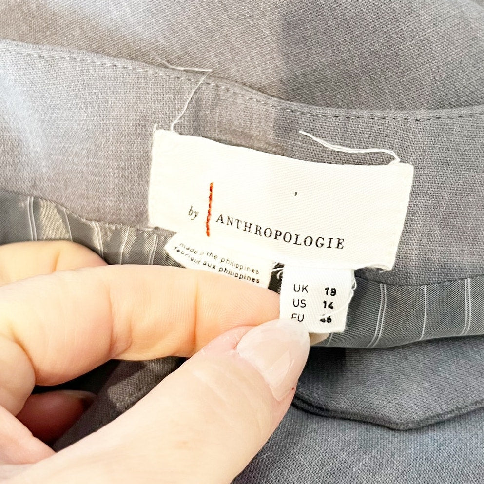 Anthropologie Re-Worked Blazer Mini Romper Dress Gray 14