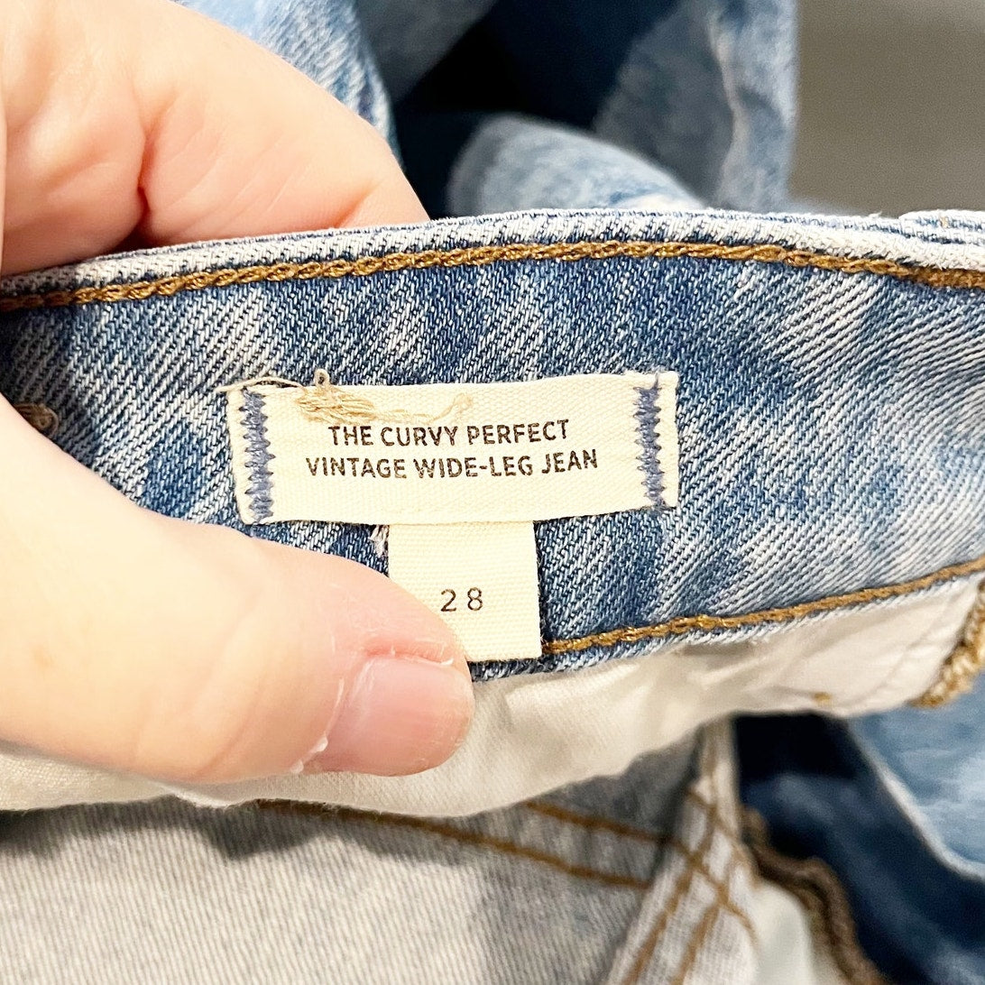 Madewell The Curvy Perfect Vintage High Rise Wide-Leg Jeans Blue Enmore Wash 28