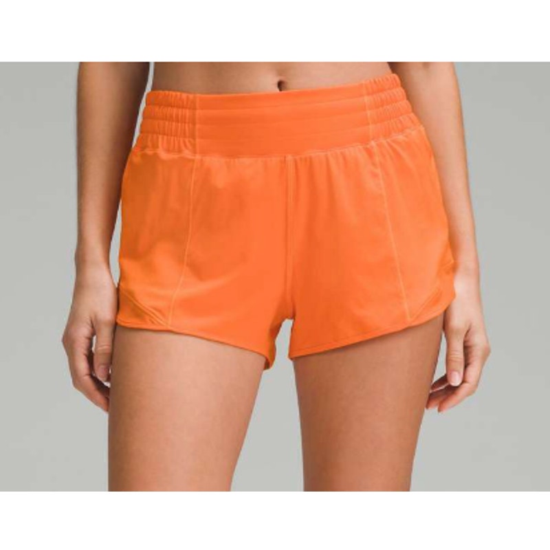 Lululemon Hotty Hot High-Rise Lined Short 2.5" Orange Flash 12