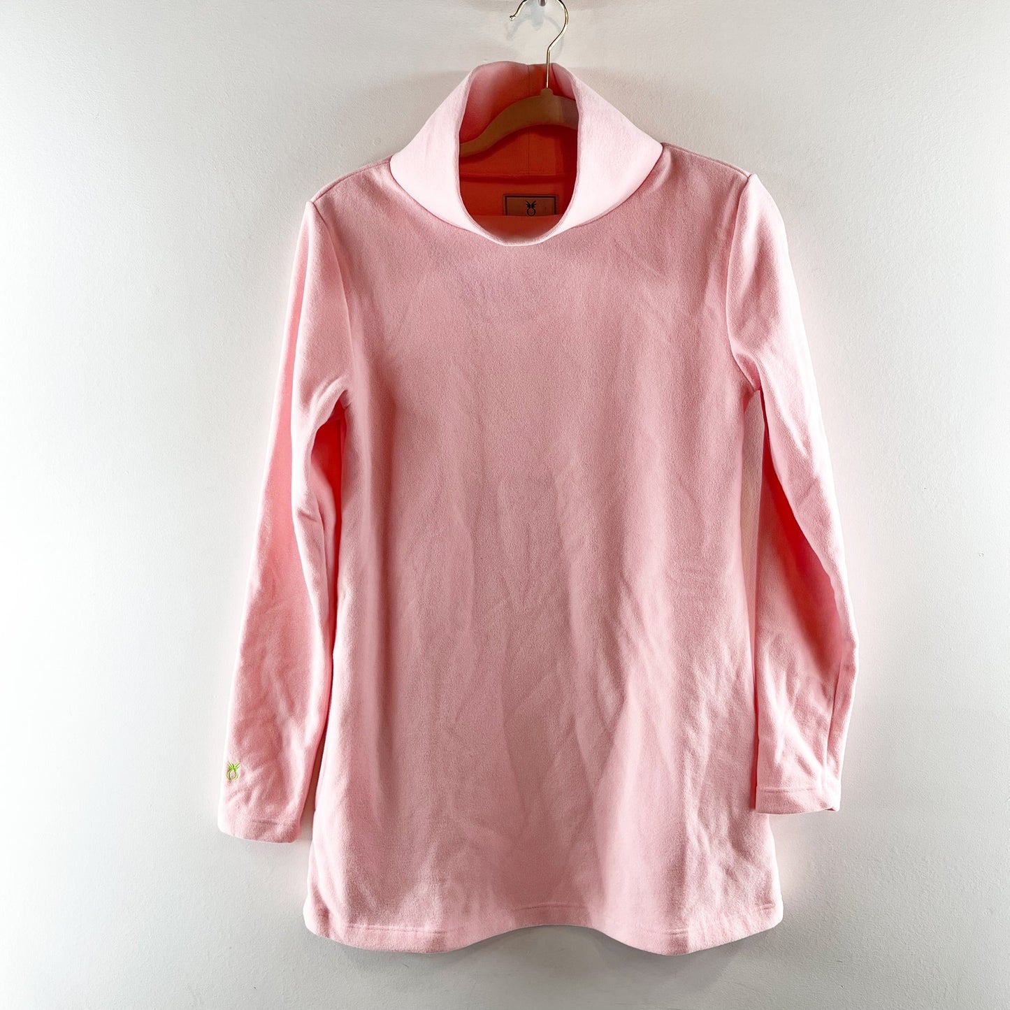 Dudley Stephens Greenpoint Vello Fleece Turtleneck Sweater Pink Small