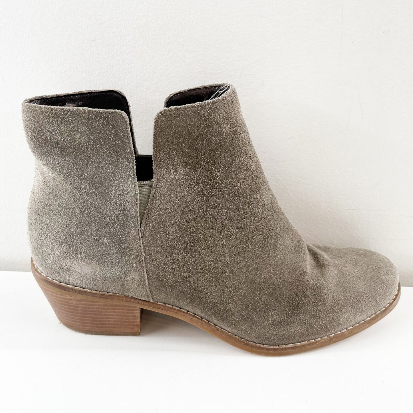 Cole Haan Abbot Suede Cutout Ankle Boots Booties Green 9